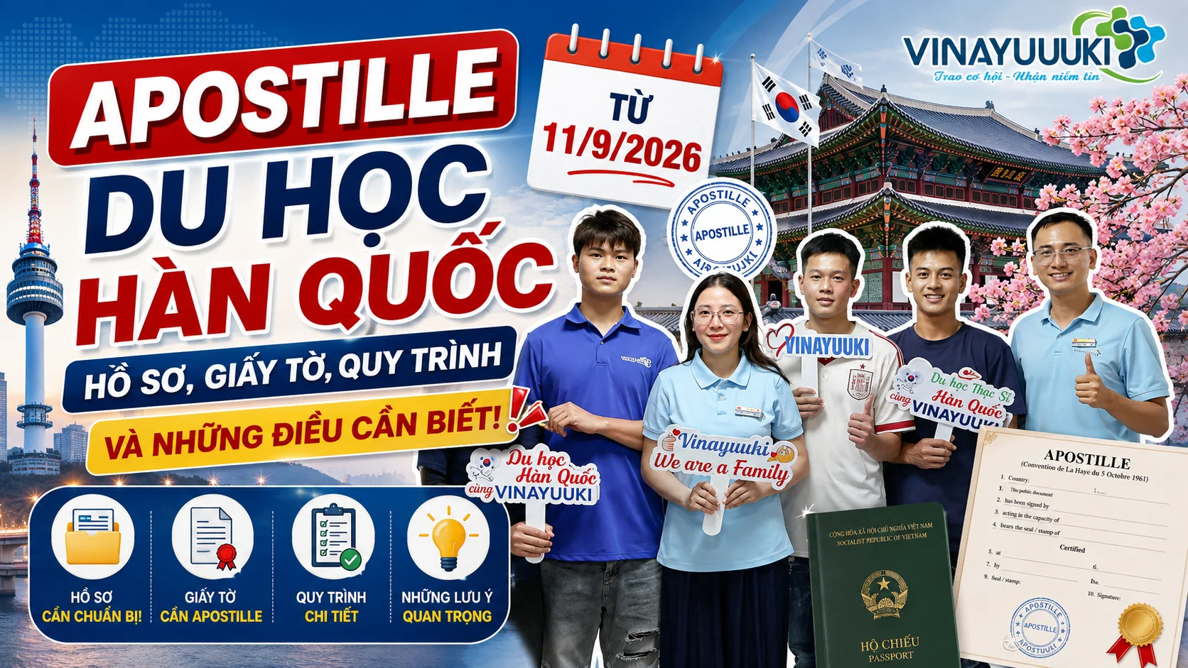 Apostille Du Học Hàn Quốc Từ 11/9/2026: Hồ Sơ, Giấy Tờ, Quy Trình Và Những Điều Cần Biết