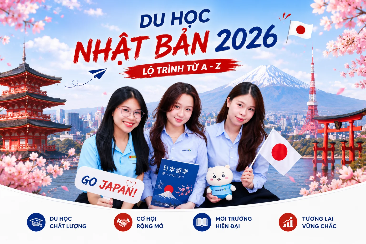 DU HỌC NHẬT BẢN 2026 – LỘ TRÌNH TOÀN DIỆN TỪ A–Z (CHI PHÍ, ĐIỀU KIỆN, HỒ SƠ, VISA VÀ VIỆC LÀM SAU TỐT NGHIỆP)